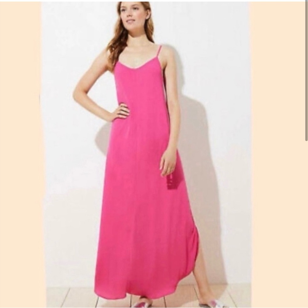 LOFT Bubblegum Pink Maxi Dress Size L